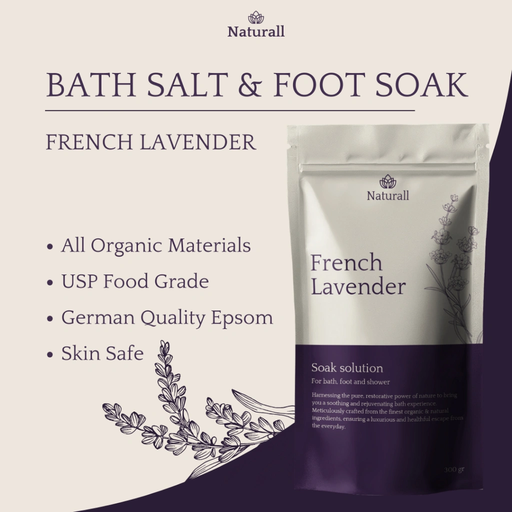 Naturall Bath Salt - French Lavender - Garam Mandi & Rendam Kaki 300gr
