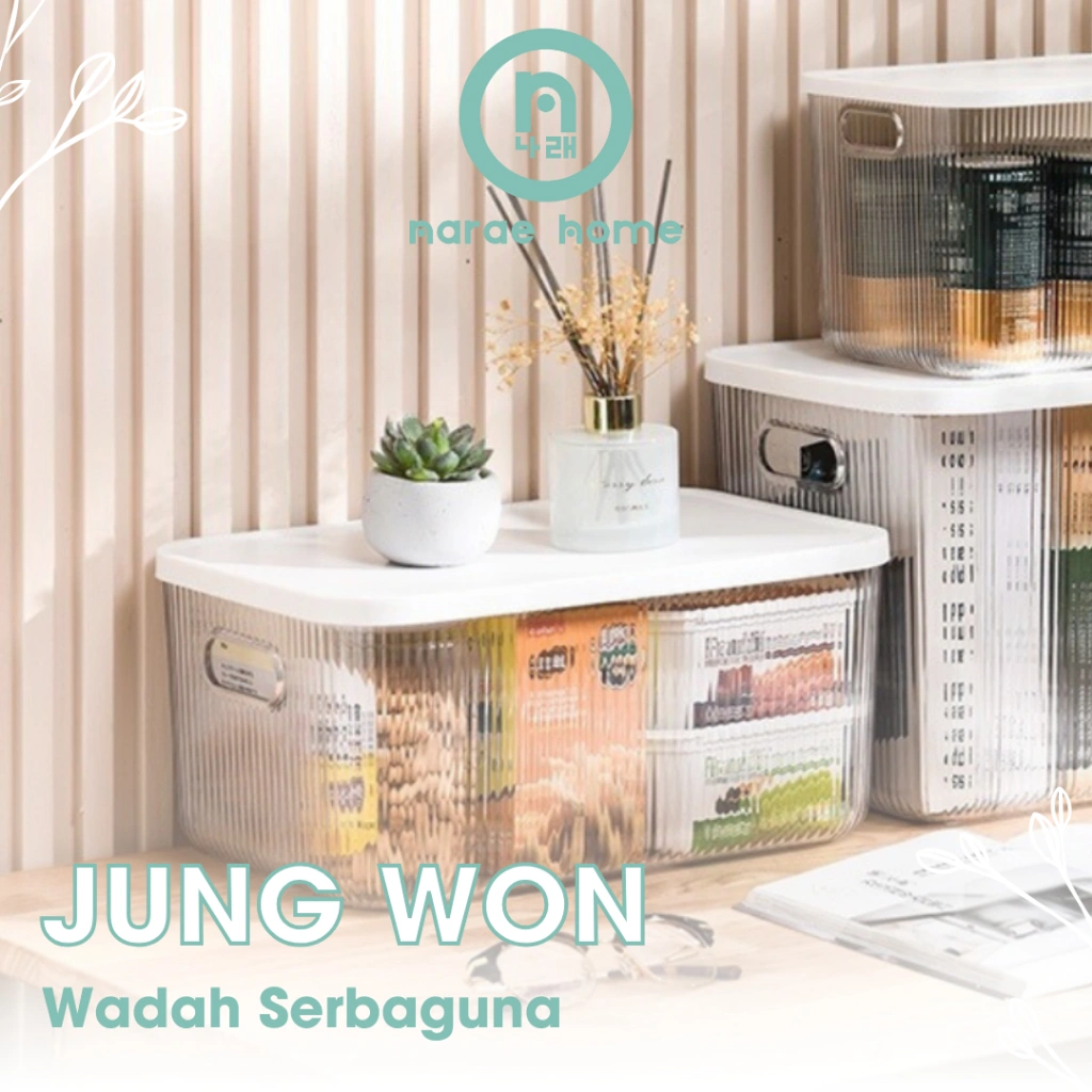 NARAE - JUNG WON Organizer Perapih Buku Majalah Multifungsi Storage Box Pakaian Acrylic Organizer Mainan Anak Transparan Organizer Multifungsi Minimalis Kotak Penyimpanan Pakaian Serbaguna