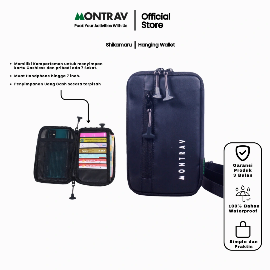 MONTRAV - Dompet hp - Tas Selempang Hp - Hanging Wallet - Shikamaru
