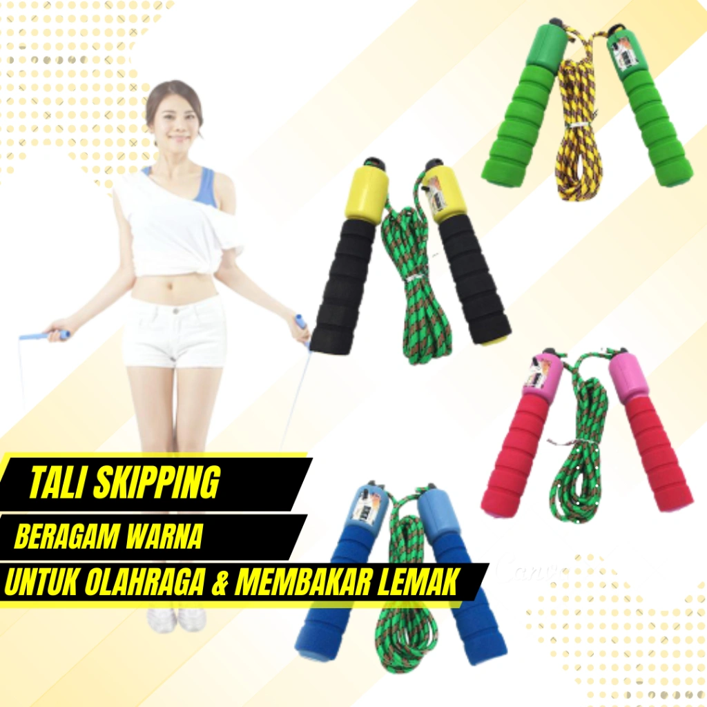 Tali Skipping dengan Penghitung Jump Skipping Rope Counter Tali Skiping Hitung Lompat Tali Hitung Jump Rope Counter Otomatis Menghitung Lompatan Skipping Counter Skiping Counter Digital Meteran Lompat Tali