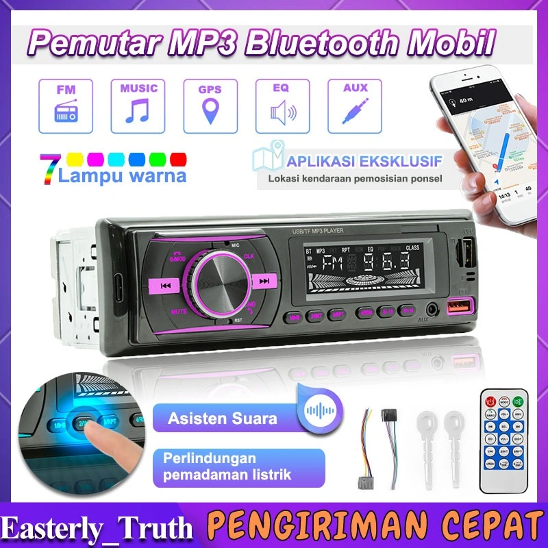 (Stok Siap)Tape Audio Mobil Single Din Bluetooth Version Multifungsi Bluetooth USB MP3 FM Radio USB GPS