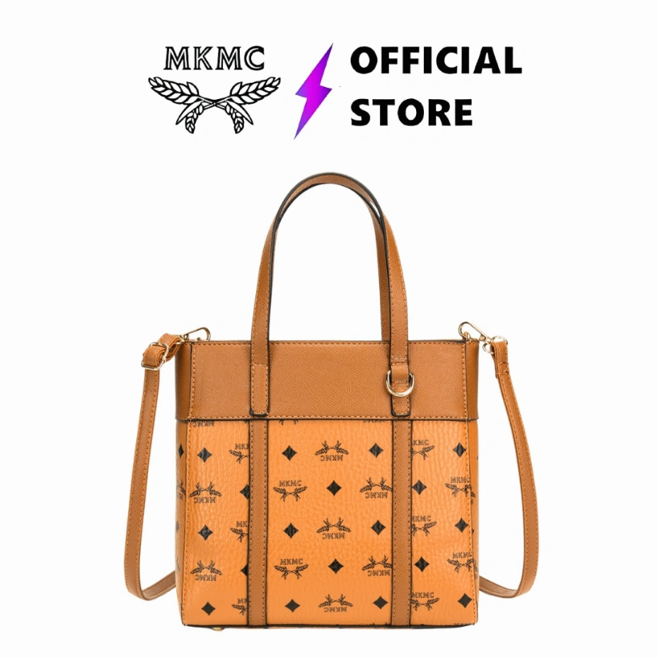 MKMC Tas selempang wanita Import Top Handle Bag Medium Kekinian Slingbag Kulit Motif Monogram Hand Bag Resleting Kuliah Multifungsi Kondangan Crosbodybag Jinjing Medium Kuliah Casual Korean Style Terbaru COD