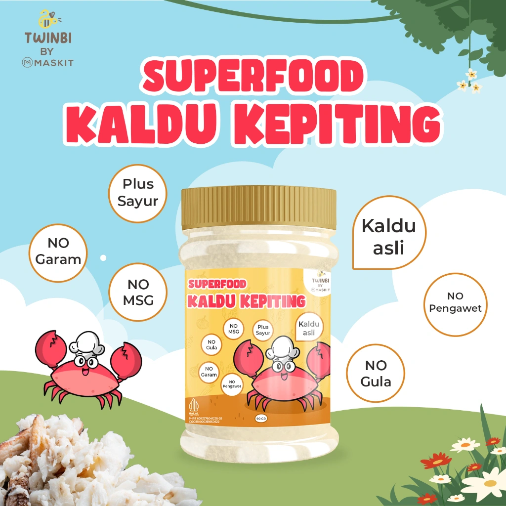 Kaldu Kepiting Crab Murni MPASI Bayi Kaldu Asli Pure Superfood Bayi Anak BB Booster - No MSG - No Gula - No Garam - Tambahan Sayur - Twinbi by Maskit