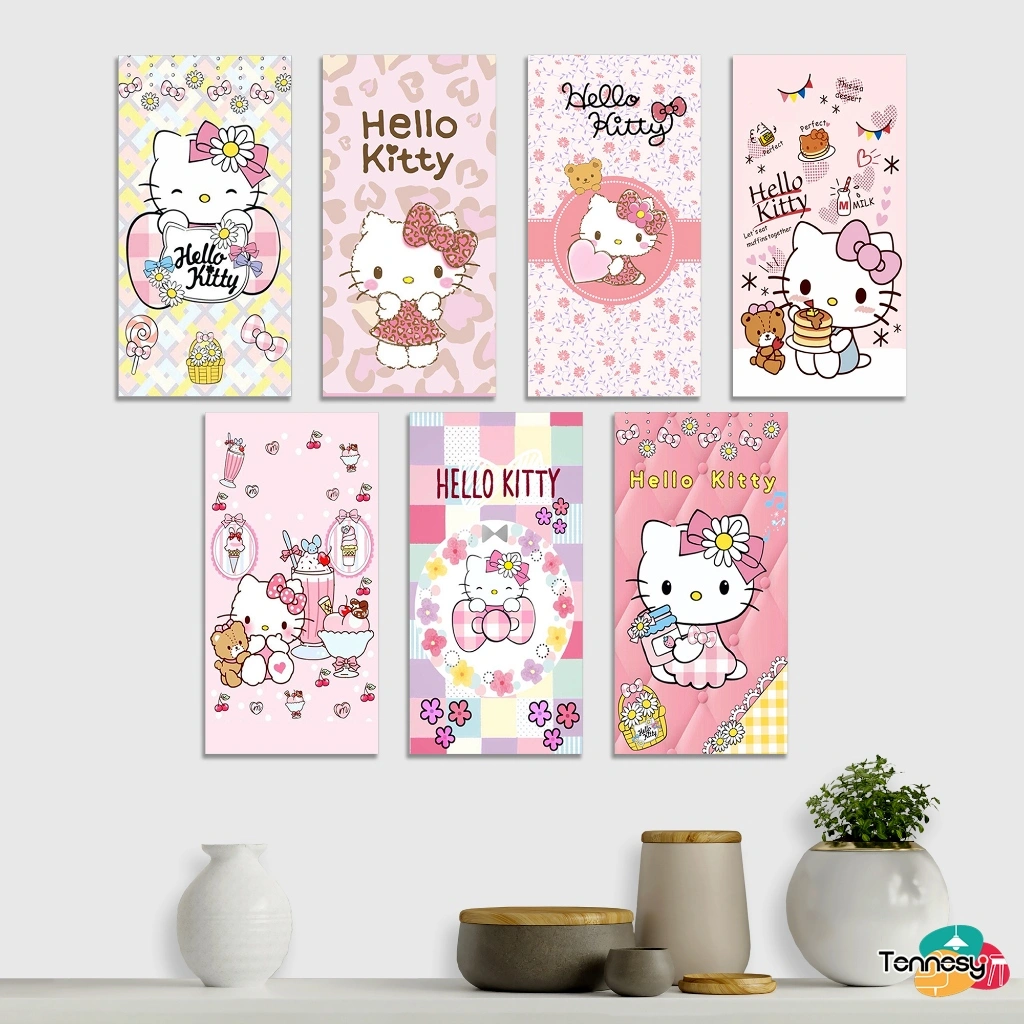 HIASAN DINDING HELLO KITTY WALL DECOR 10X20CM PAJANGAN KAYU DEKORASI DINDING RUMAH KAMAR TIDUR ANAK