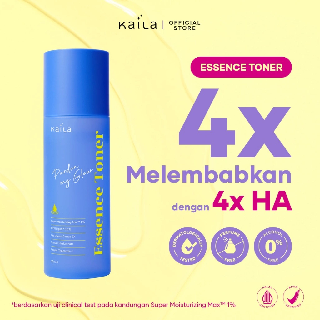 [Clearance Sale] Kaila SmartSkin Essence Toner 100ml - Essence & Toner Semua Jenis Kulit Dengan 4x Hyaluronic Acid &Probiotik Menenangkan, Melembabkan, Melindungi Skin Barrier Diuji Halal & BPOM