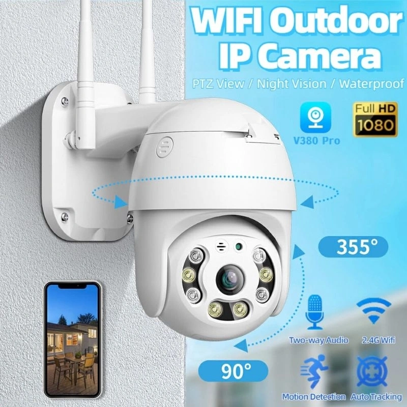 CCTV Wifi V380 Pro IP Camera Outdoor 8MP 1080P Ultra HD Smart Net Camera IP66 Waterproof Kamera Pengintai