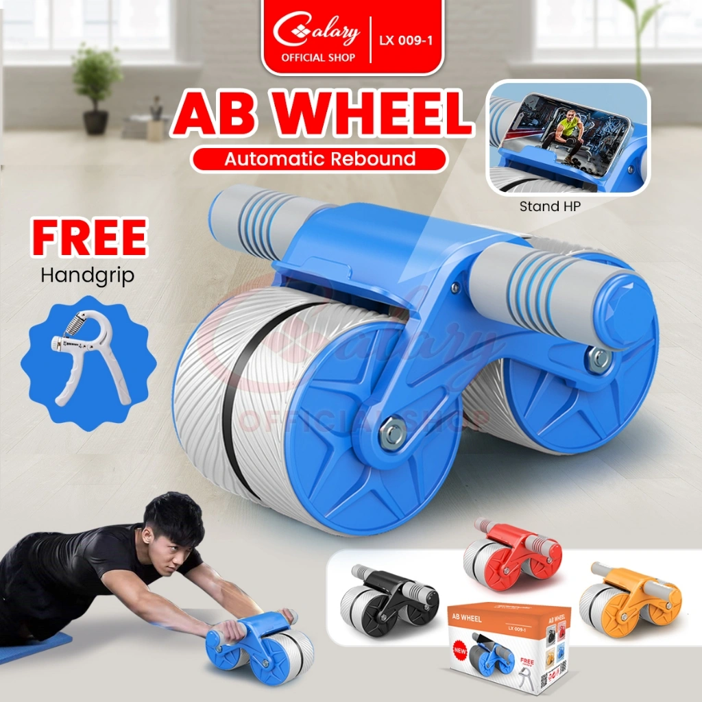 CALARY AB Wheel Roller Abdominal Olahraga Perut Fitness Praktis 009-1 BIRU