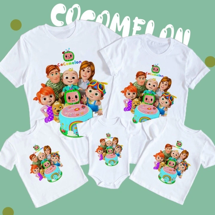 Herlin Collection_Kaos Tshirt Kekinian Keluarga Cocomelon Tart_Kaos Atasan Anak dan Dewasa