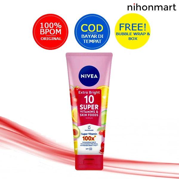 Nivea Extra Bright 10 Super Vitamins & Skin Foods Body Serum 180ml