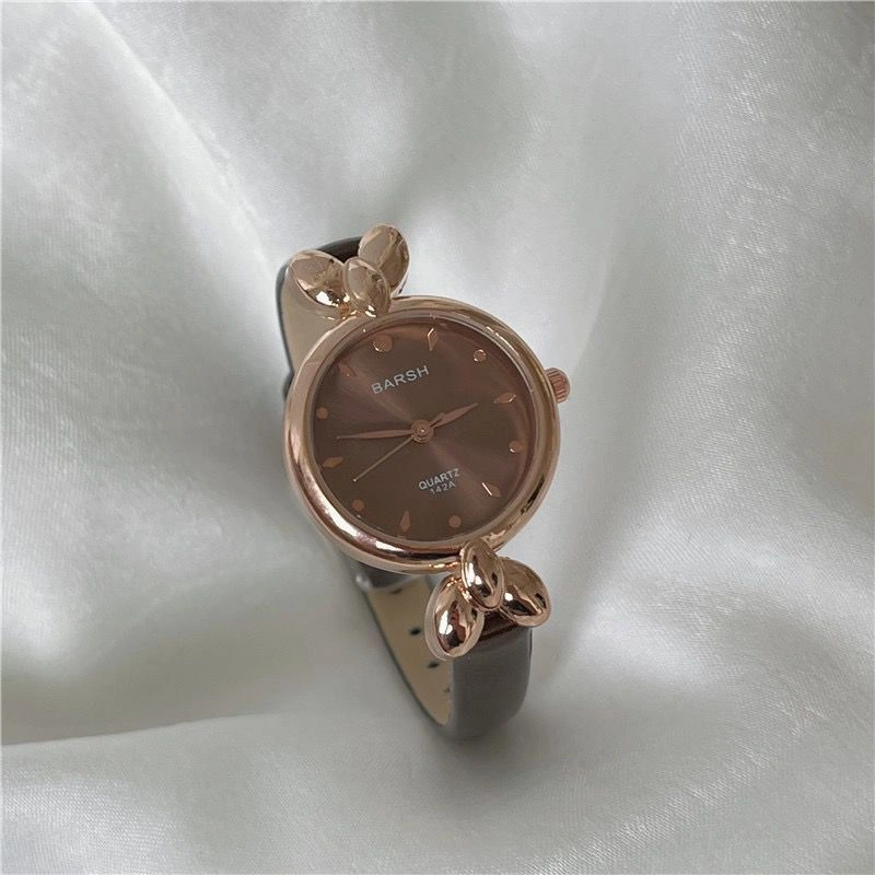 Barbee Jam Tangan Wanita Analog Barsh Kulit Bulat Simple Fashion