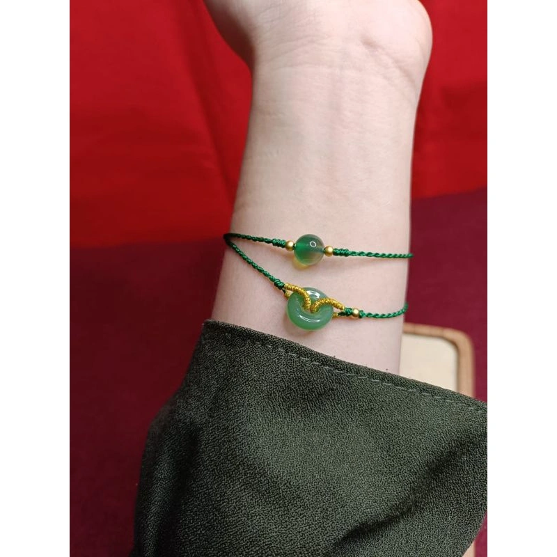 Gelang Tangan ulir Mini Giok Donat Tahan Air Anti Karat Mn5