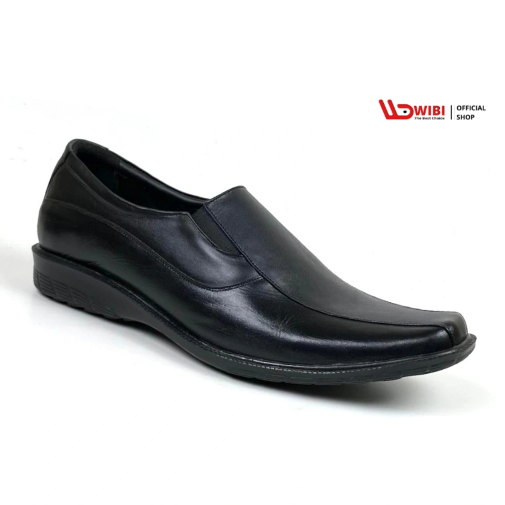 WIBI SP31 Sepatu Pria Pantofel Oxford Formal 100% Kulit Asli Hitam Size 39 - 43