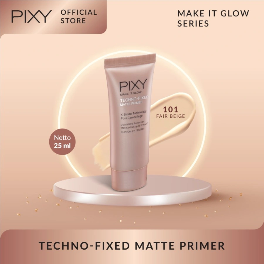 Pixy Make It Glow Techno Fixed Matte Primer - 101 Fair Beige P X 11