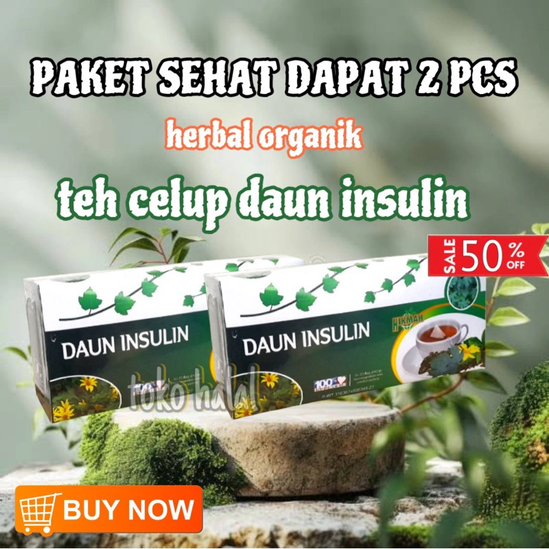 (PAKET HEMAT DAPAT 2 PCS) TEH CELUP DAUN INSULIN Teh herbal alami menurunkan diabetes/gula darah asli