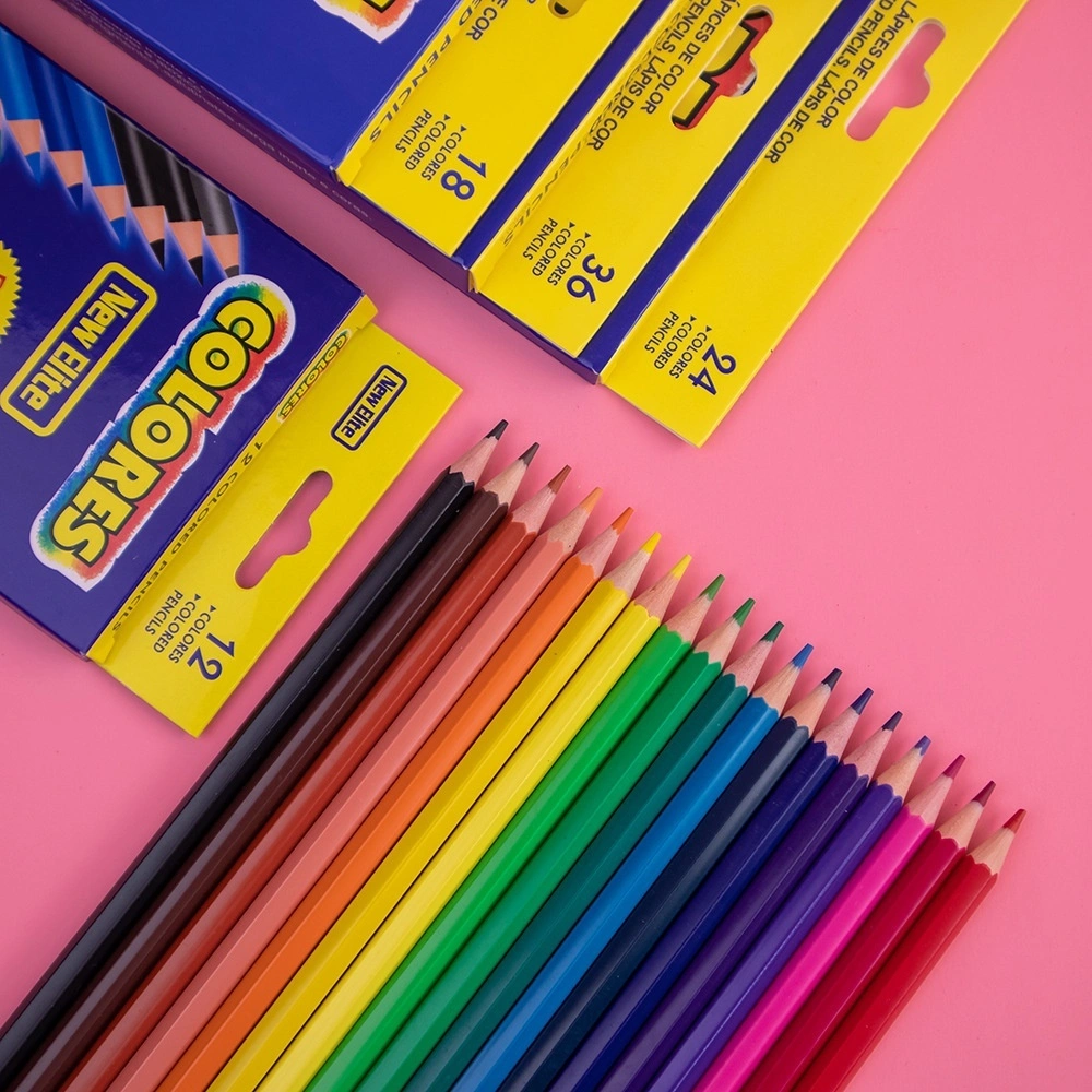 Pensil Warna 1 set isi 6/12/18/24 Kotak Warna Pensil Warna Gambar Anak Pensil Warna Gambar Anak