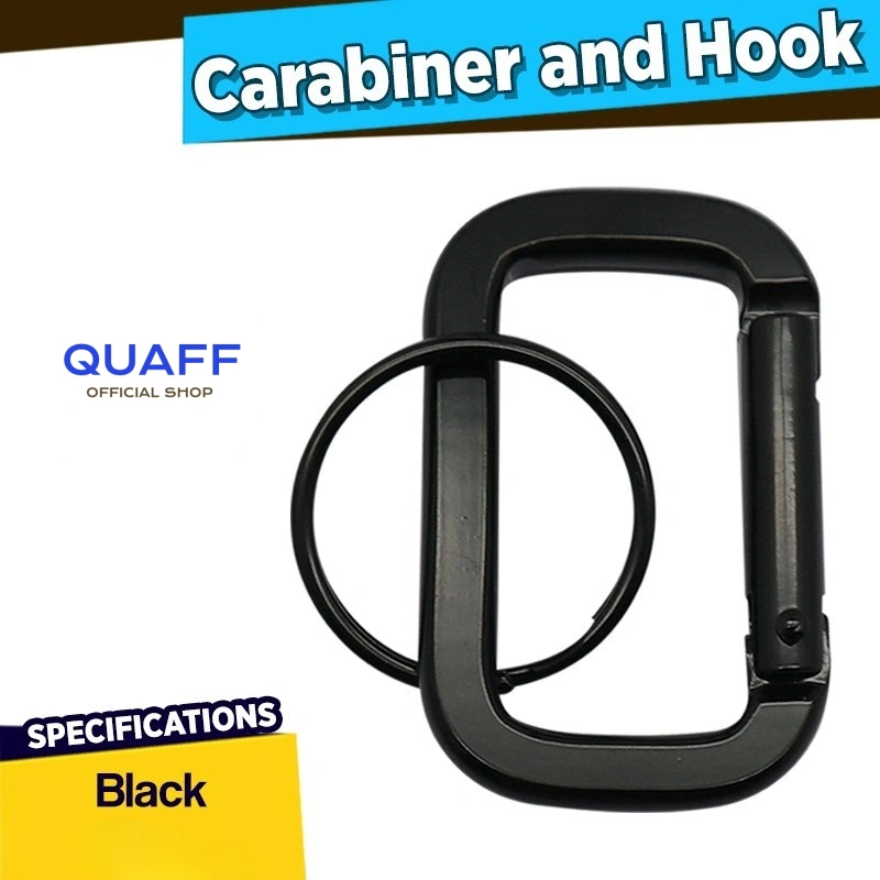 Kait Carabiner Persegi dengan Gantungan Kunci Lingkaran untuk Gantungan Kunci Gantungan Kunci Gesper Kait Perjalanan