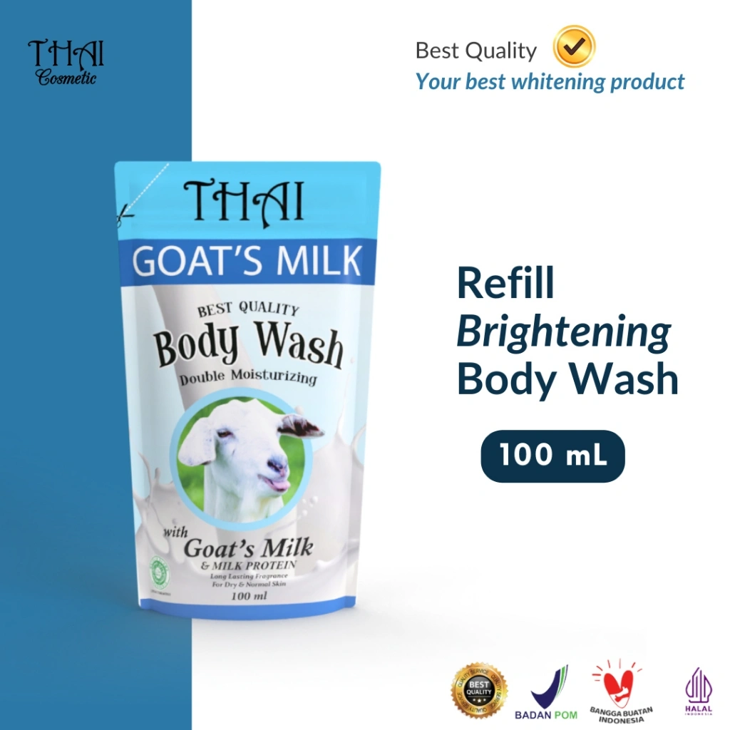 Thai Goats Milk Body Wash Refill 100ml -  Sabun Cair Brightening & Melembapkan Kulit