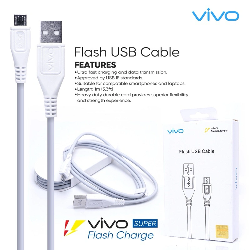 Kabel Data VIVO FAST CHARGING Tipe C & Micro ORIGINAL 100%