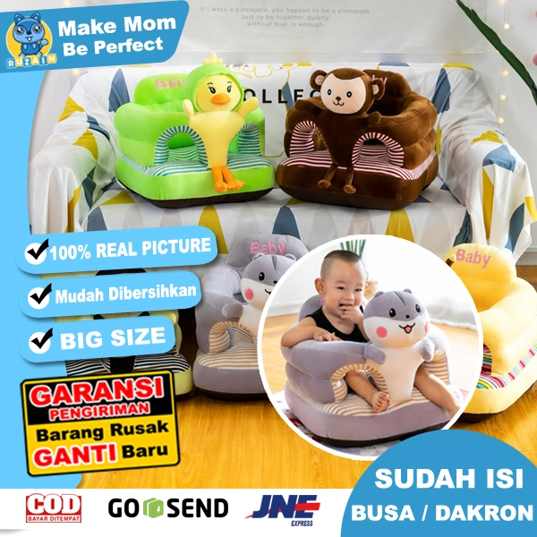 SB Tipe 3 | Sofa Bayi Jumbo Lucu | Sofa Bayi Motif Hewan | Sofa untuk Belajar Duduk Bayi Anak Import RUZAIN MALL