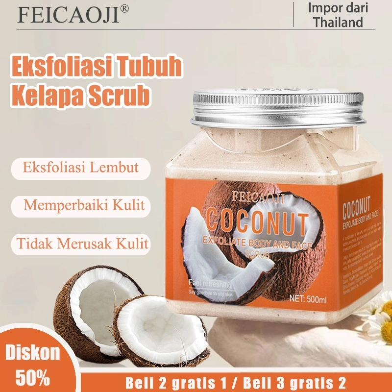 Lulur Kelapa Mandi Lulur Pengelupasan Seluruh Tubuh Pemutih Mengangkat Sel Kulit Mati 500ML