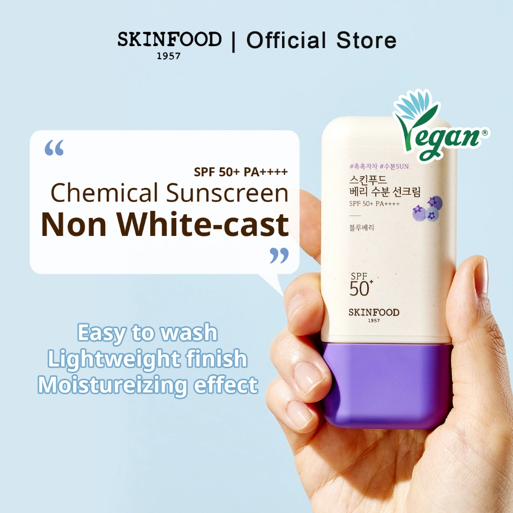 SKINFOOD Berry Moisturizing Sun Cream Perawatan Wajah 50ml Chemical Sunscreen SPF 50+ Face Care
