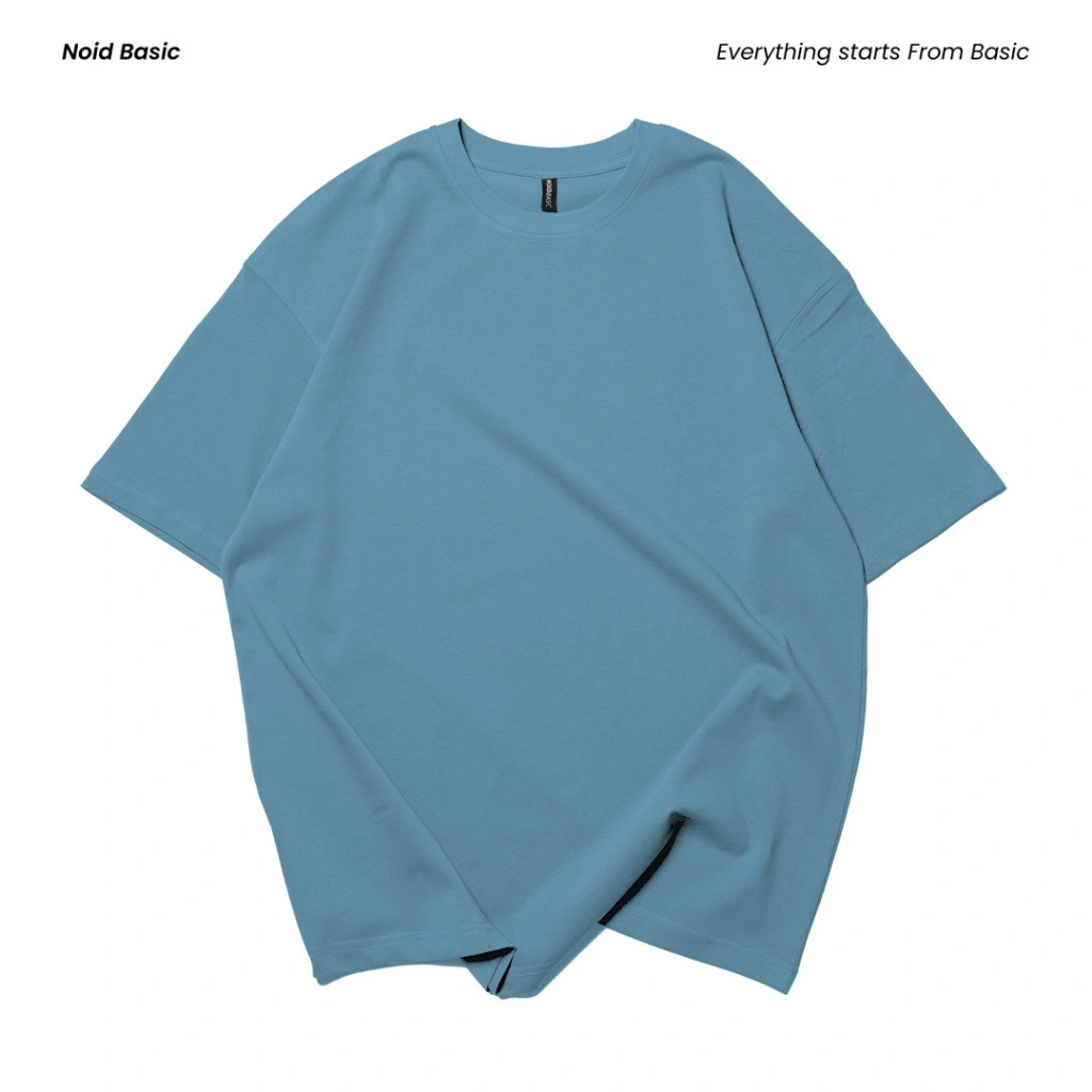 Noid Basic - Kaos Heavy Cotton Australia Coolbreeze 16s - Polos Oversized Fit - Blue Stone