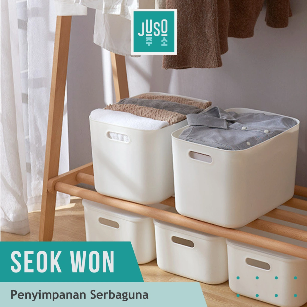 JUSO - SEOK WON Wadah Simpan Skincare Serbaguna Organiser Makeup Minimalis Box Tutup Mainan Organiser Tutup Pakaian Multifungsi Organizer Pakaian Dalam Serbaguna