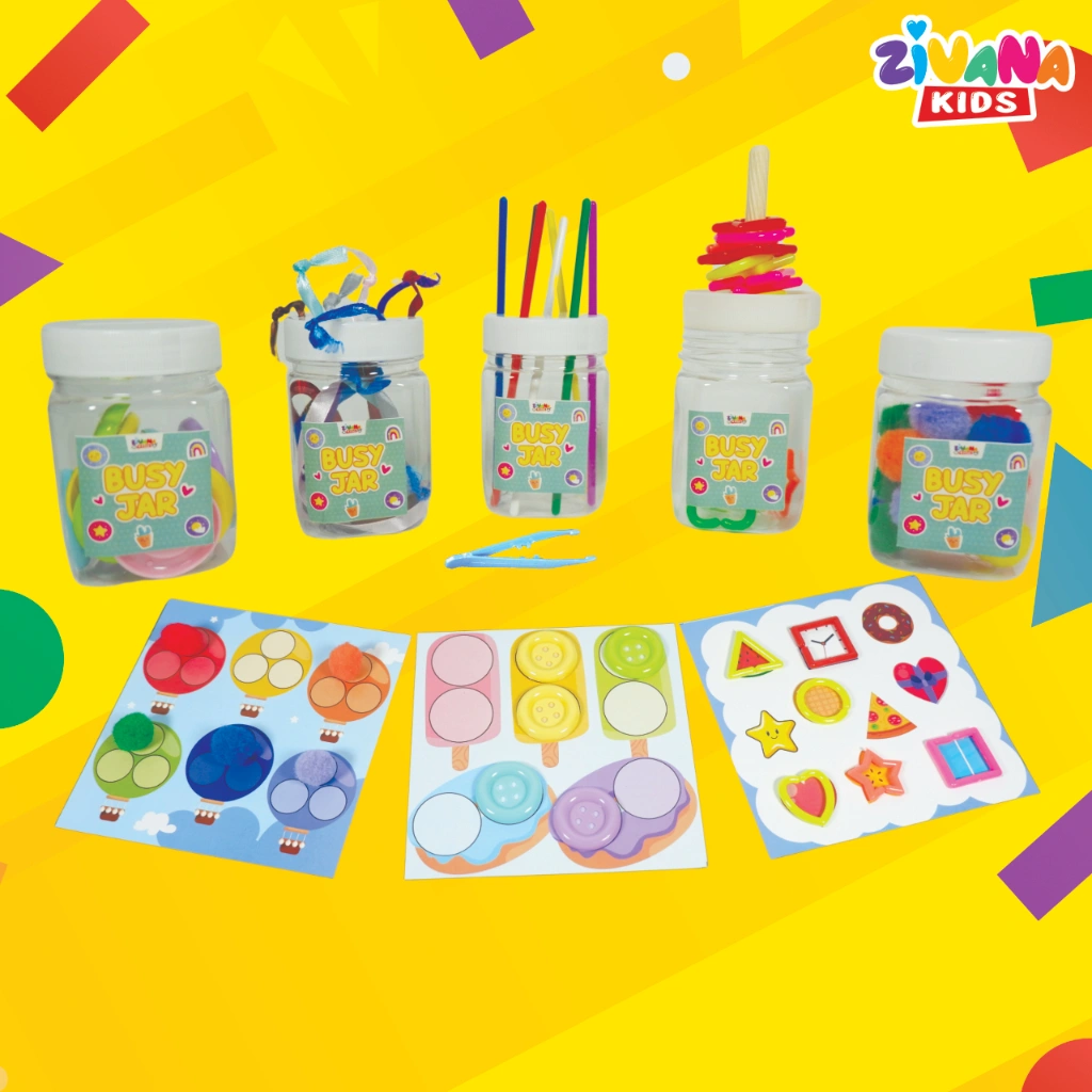 ZIVANAKIDS - Smart Montessori Busy Jar - Mainan Edukasi Montessori Motorik Kreatif Sensory Anak PAUD