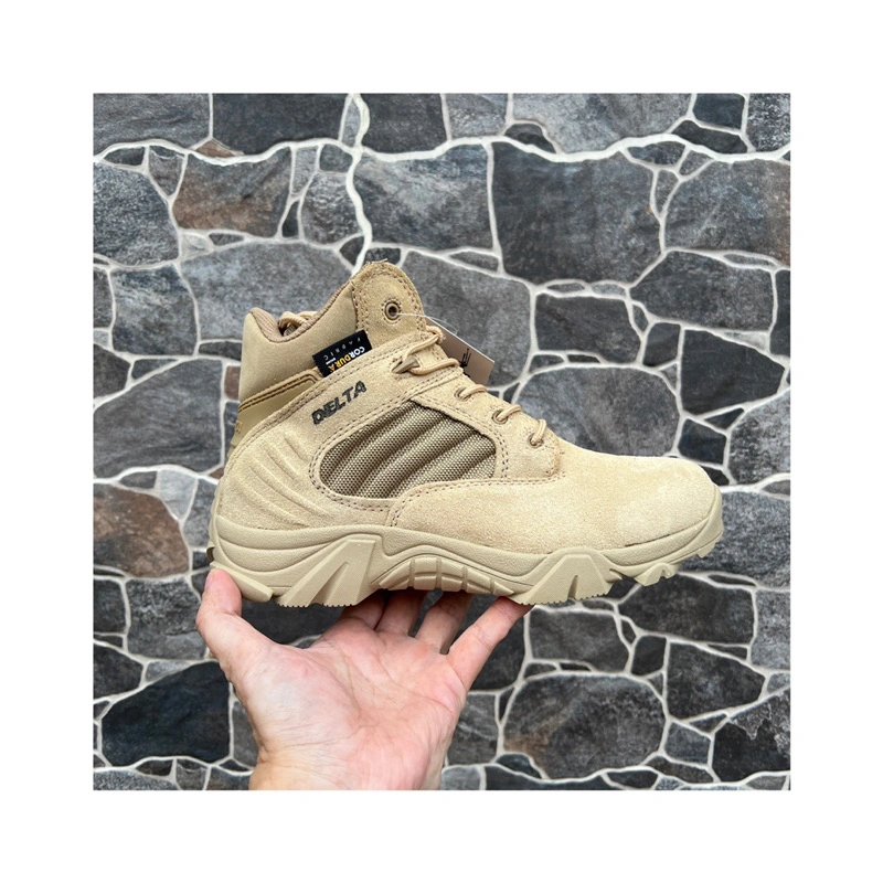 Sepatu Combat Tactical Boots PDL Delta Codura 6 - Sepatu Gunung Warna Gurun/Tan