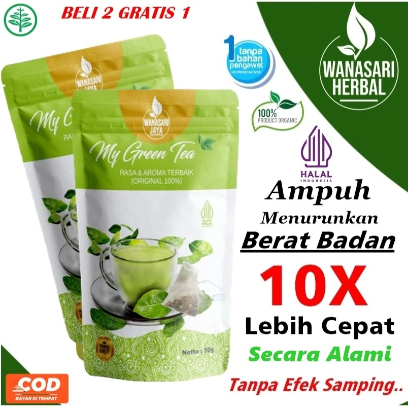 Teh Hijau Diet Pelangsing Alami 100% Detox Penurun Berat Badan Secara Alami My green tea Premium No.1 Teh Hijau Alami Melangsingkan Badan Secara alami Detox Menurunkan berat badan Diet Detoks