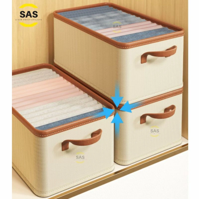 [SAS] Kotak Penyimpanan Lipat Organizer Box Kationik / Kotak Tempat Penyimpanan Baju/Mainan/Buku/ Selimut Multifungsi