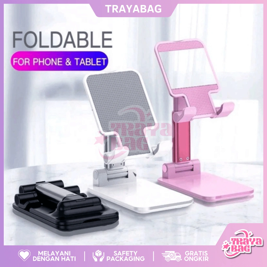 STAND HOLDER HP - HOLDER STAND HP - FOLDING DESKTOP PHONE STAND SANDARAN HP