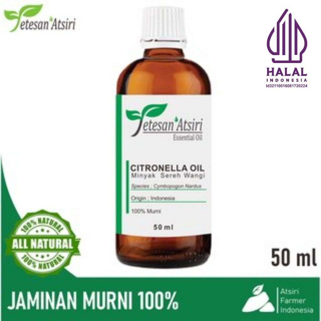 minyak atsiri sereh wangi asli murni penyulingan citronella pure essential oil aromatherapy therapeutic grade diffuser humidifier burner aromaterapi esensial essensial esential penyulingan tanpa campuran TETESAN ATSIRI 10ml 30ml 50ml original