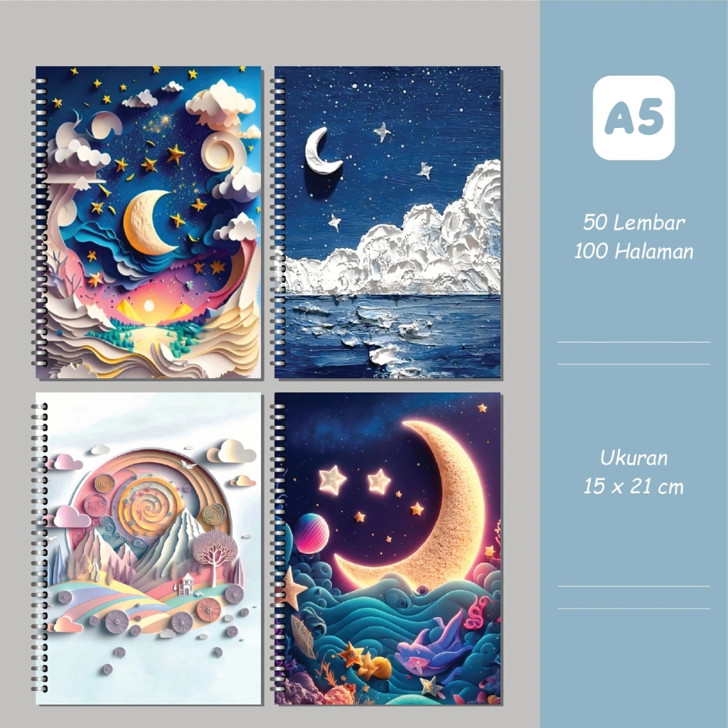 (READY) SKETCHBOOK BUKU SKETSA A5 ISI 100 HALAMAN JILID SPIRAL COVER TEBAL
