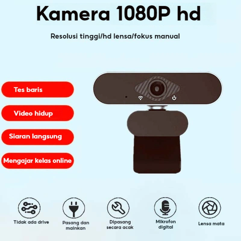 HD 1080P Webcam Laptop Kamera With Mic USB Plug And Play Dengan Video Konferensi Pelajaran Kursus Online Bisa Digunakan