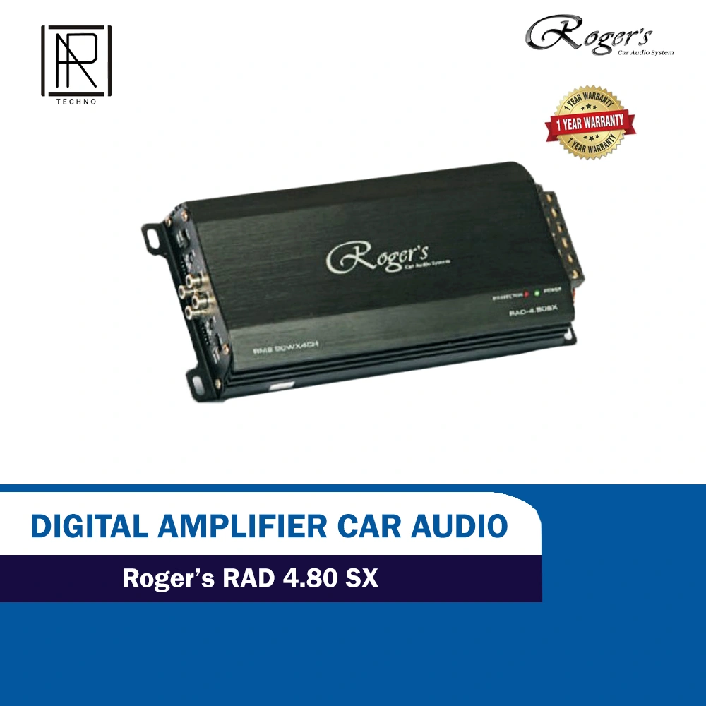 Rogers amplifier 4 channel mobil bass car audio power besar