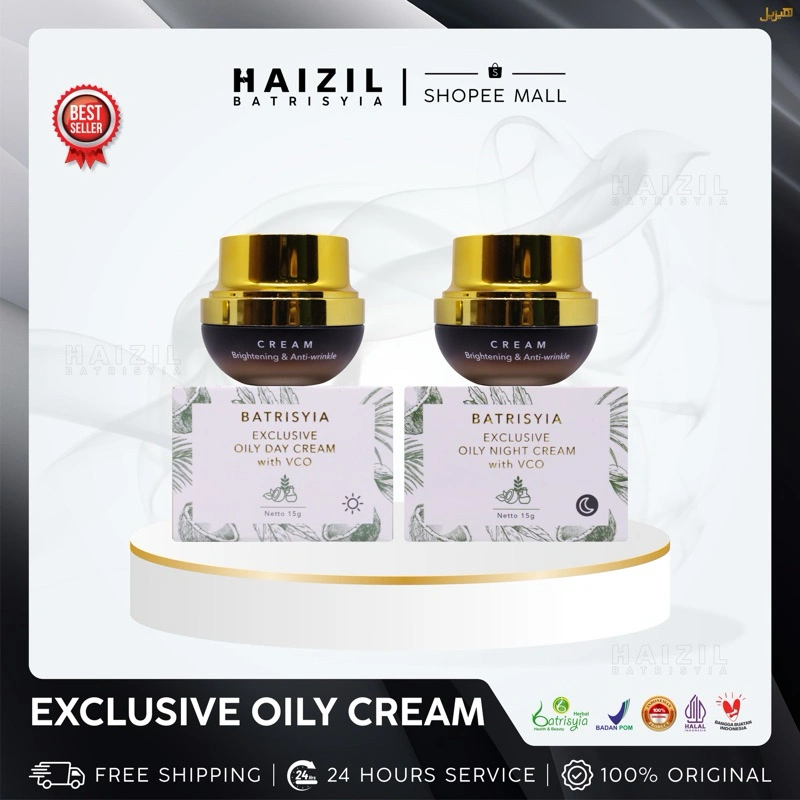 BATRISYIA - Exclusive Oily Cream 15gr | Day - Night | Kemasan Pot Baru