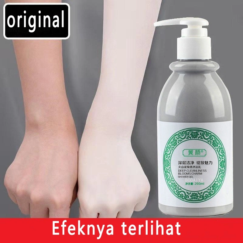 Gel Mandi Pemutih Lumpur Vulkanik/Pemutih Alami/Tubuh Bersih/Gaya Pelajar/Aroma Kuat/260Ml Asli Otentik