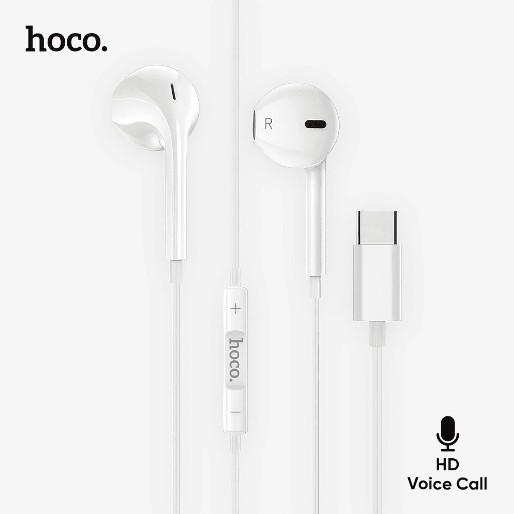 HOCO Earphone Wired Headset Handsfree Micphone Type-C 3.5mm Ports M101