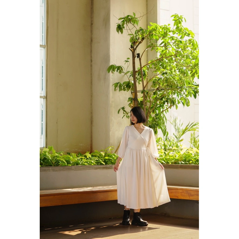 WBR December Dress | Dress Midi Lengan Panjang Wanita Busui Friendly