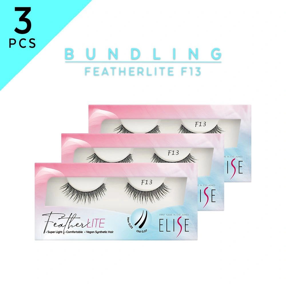 Bulu Mata Elise - FeatherLITE F13 Bundling Lebih Hemat 3PCS - Natural Look/Super Ringan/Daily Use