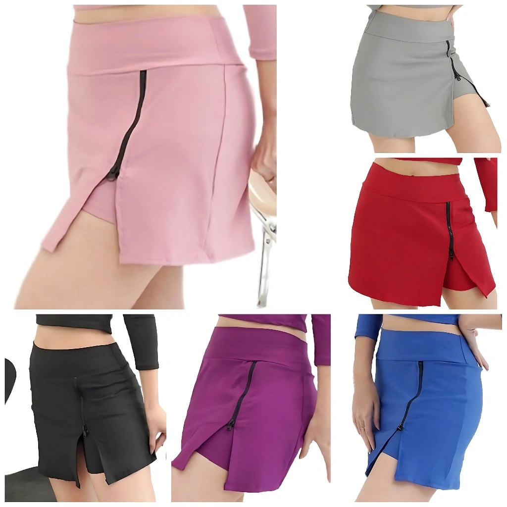 Hot pant rok celana wanita Skirt mini tennis,rok celana olahraga wanita,pakaian senam yoga,hotpan with zipper ACTIVEWEAR