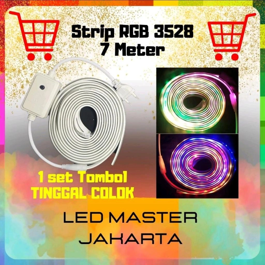 Lampu LED STRIP SELANG 2835 7 Meter/220V OUTDOOR RGB/LED strip warna-warni