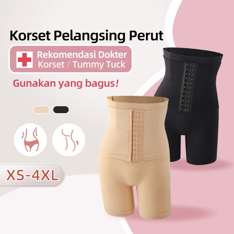 2in1 M-4XL Slim Korset Pelangsing Highwaist 3 Kait Model Celana Pendek Ibu Melahirkan Korset Celana Pelangsing Perut Shapewear Legging 039