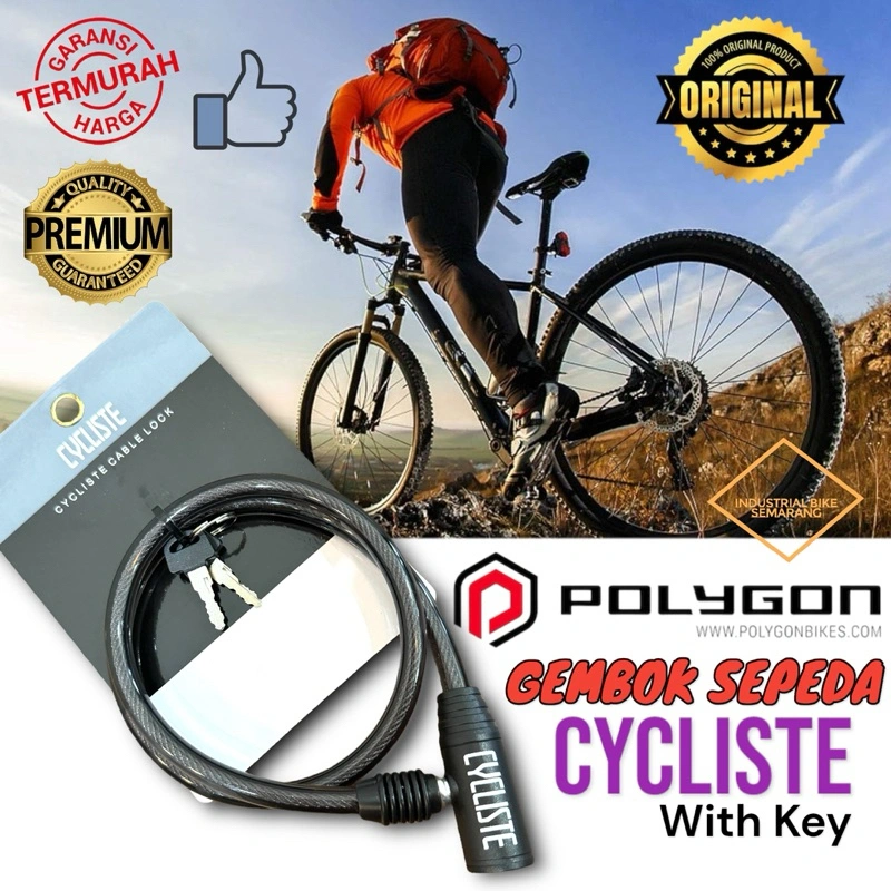 ( CYCLISTE LC8080 ) Gembok Sepeda Pintu Pagar Motor Helm Kunci Pengaman Kuat Tidak Mudah Putus