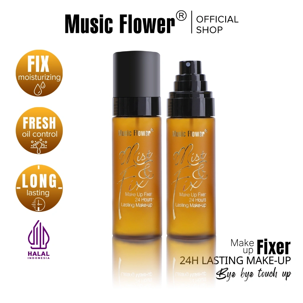 MUSIC FLOWER Mist & Fix Moisturizing Setting Spray Aloe Extract Hydration Long Lasting Lock Makeup Micron Mist Oil Control Protection