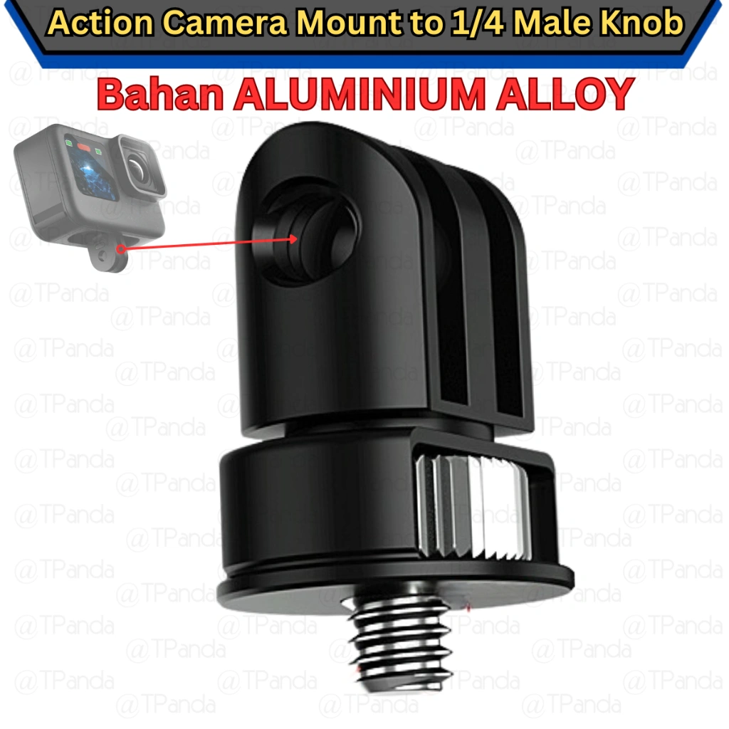 Action Kamera Mount Adapter ke 1/4 Male Knob Screw Converter Sekrup Camera Aksi GoPro DJI Insta360