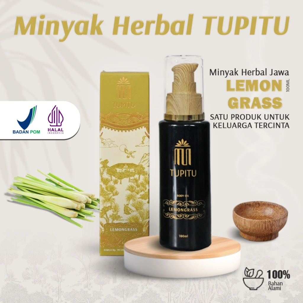TUPITU Herbal Oil - Lemongrass | Body Oil/Minyak Balur Minyak Herbal Jawa 100mL