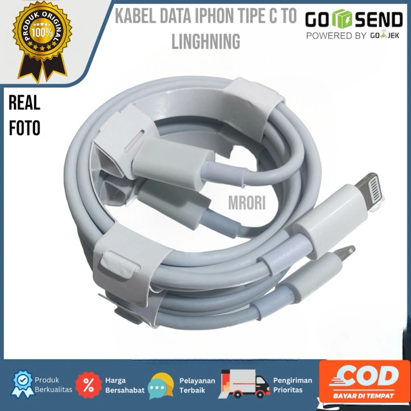 KABEL DATA IP TIPE C TO LINGTHINING ORIGINAL 100%