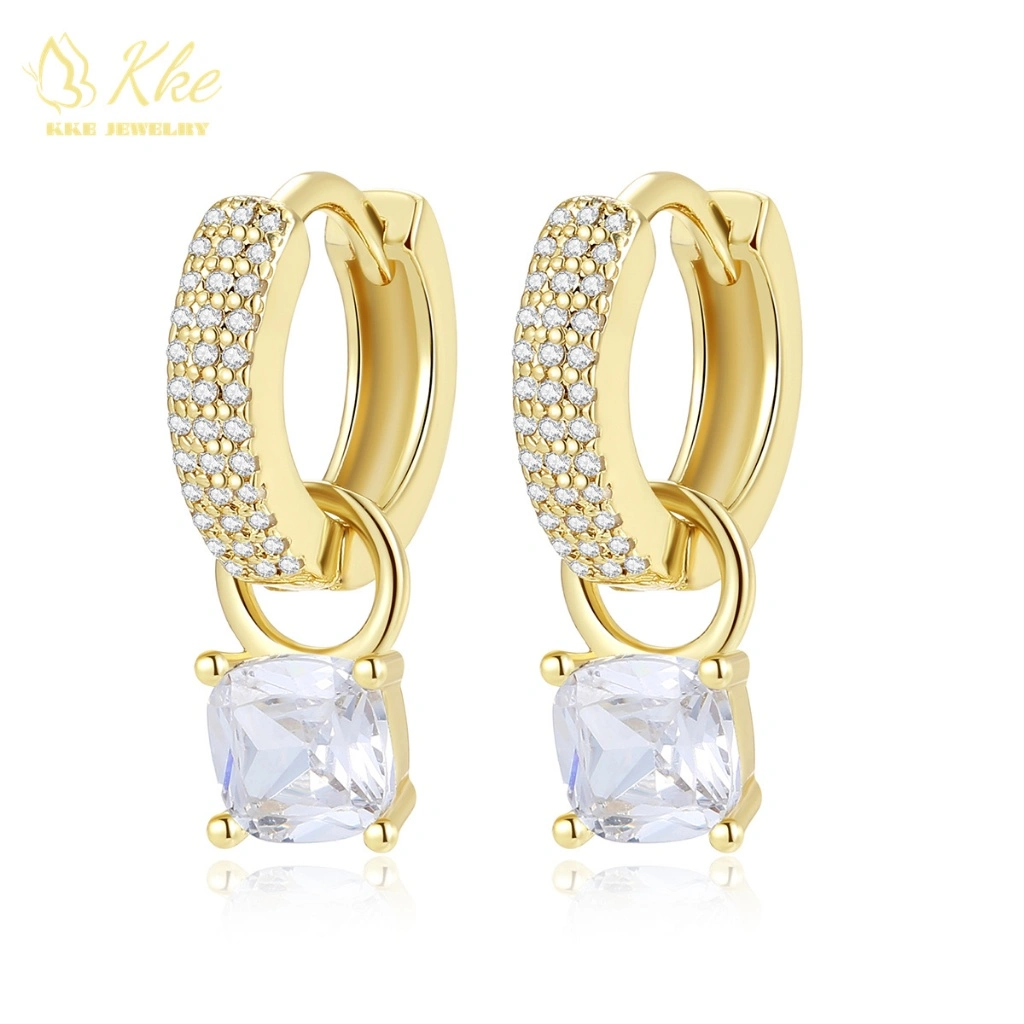 Kke Jewelry Anting Hoop Liontin Berlian Fashion Anting Titanium Wanita Accessories Anti luntur GD005